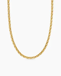 Fluted Chain Necklace 18K Yellow Gold, 5mm