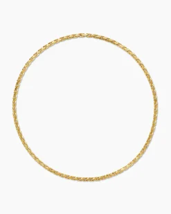 Fluted Chain Necklace 18K Yellow Gold, 5mm