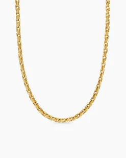 Fluted Chain Necklace 18K Yellow Gold, 5mm
