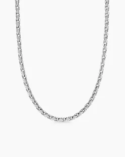 Fluted Chain Necklace Sterling Silver, 5mm
