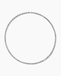 Fluted Chain Necklace Sterling Silver, 5mm