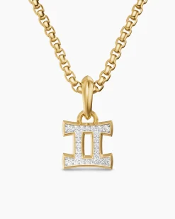 Gemini Amulet 18K Yellow Gold with Diamonds, 15.2mm