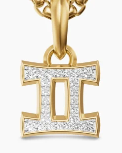 Gemini Amulet 18K Yellow Gold with Diamonds, 15.2mm