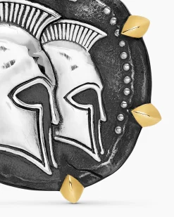 Gemini Amulet Sterling Silver with 18K Yellow Gold, 23mm