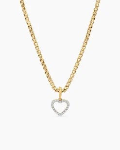 Heart Amulet 18K Yellow Gold with Diamonds, 11mm