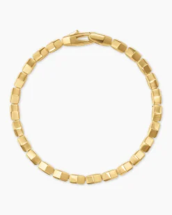 Hex Pavé Tennis Bracelet 18K Yellow Gold with Diamonds, 8mm