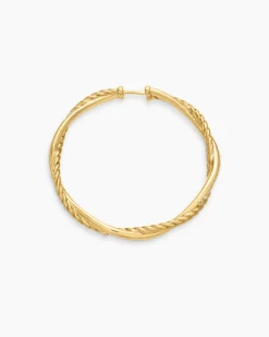 Infinity Hoop Earrings 18K Yellow Gold with Diamonds, 42mm