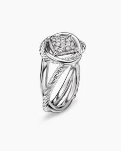 Infinity Ring Sterling Silver with Diamonds, 13mm