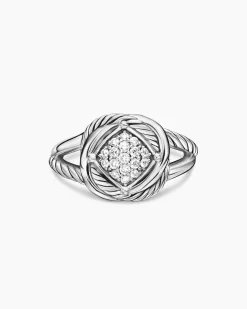 Infinity Ring Sterling Silver with Diamonds, 13mm