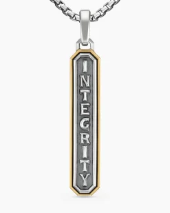 Integrity Amulet Sterling Silver with 14K Yellow Gold, 43mm