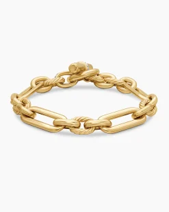 Lexington Chain Bracelet 18K Yellow Gold with Diamonds, 9.8mm