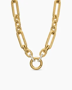 Lexington Chain Necklace 18K Yellow Gold with Diamonds, 9.8mm