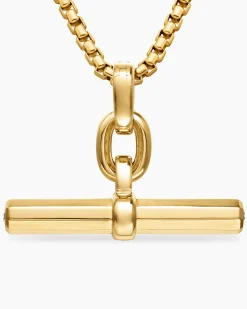 Lexington E/W Barrel Pendant 18K Yellow Gold with Diamonds, 36mm