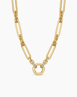 Lexington E/W Chain Necklace 18K Yellow Gold with Diamonds, 6.5mm