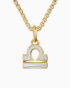 Libra Amulet 18K Yellow Gold with Diamonds, 18.4mm