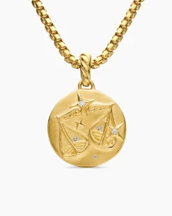 Libra Amulet 18K Yellow Gold with Diamonds, 19mm