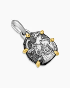 Libra Amulet Sterling Silver with 18K Yellow Gold, 23mm
