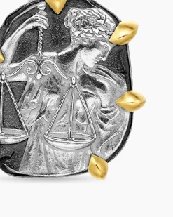 Libra Amulet Sterling Silver with 18K Yellow Gold, 23mm