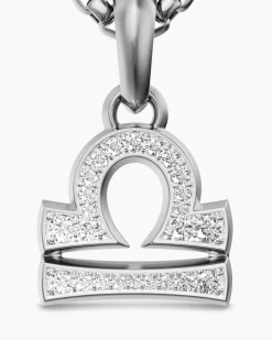 Libra Amulet Sterling Silver with Diamonds, 18.4mm