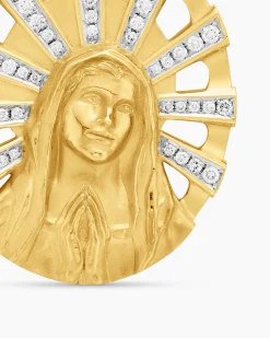 Madonna Amulet 18K Yellow Gold with Diamonds, 29mm