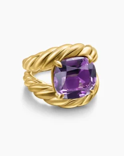 Marbella Ring 18K Yellow Gold with Amethyst, 20mm