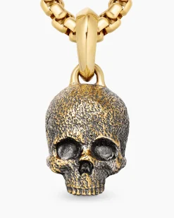 Memento Mori Skull Amulet 18K Yellow Gold, 16mm