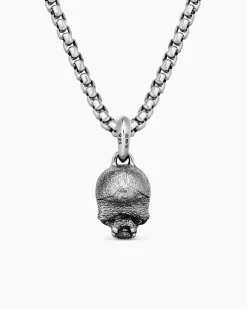 Memento Mori Skull Amulet Sterling Silver, 16mm