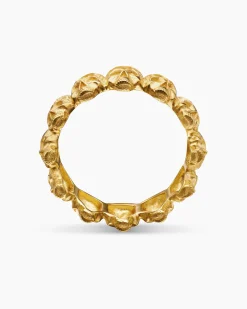 Memento Mori Skull Band Ring 18K Yellow Gold, 8.5mm