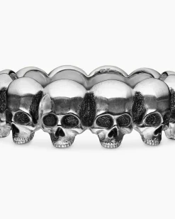 Memento Mori Skull Band Ring Sterling Silver, 8.5mm