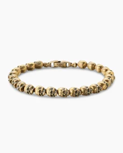Memento Mori Skull Bracelet 18K Yellow Gold, 6mm