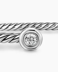 Micro Cable Flex® Round Bracelet Sterling Silver with Diamonds, 2.6mm