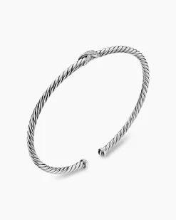 Micro Cable Flex® X Bracelet Sterling Silver with Diamonds, 2.6mm