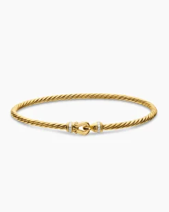Micro Cablespira® Flex Buckle Bracelet 18K Yellow Gold with Diamonds, 2.6mm