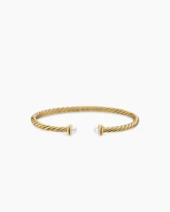 Micro Cablespira® Flex Teen Bracelet 18K Yellow Gold with Pearls, 2.6mm