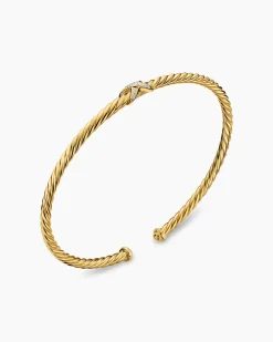 Micro Cablespira® Flex X Bracelet 18K Yellow Gold with Diamonds, 2.6mm