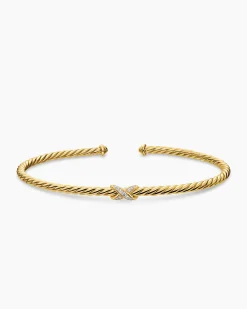 Micro Cablespira® Flex X Bracelet 18K Yellow Gold with Diamonds, 2.6mm