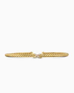 Micro Cablespira® Flex X Bracelet 18K Yellow Gold with Diamonds, 2.6mm