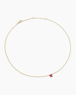 Micro Chatelaine® Pendant Necklace 18K Yellow Gold with Ruby, 4mm