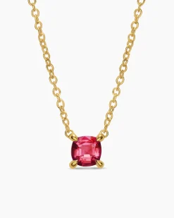 Micro Chatelaine® Pendant Necklace 18K Yellow Gold with Ruby, 4mm