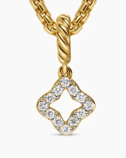 Micro Pavé Quatrefoil Amulet 18K Yellow Gold with Diamonds, 7.4mm