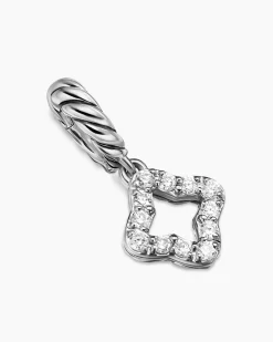 Micro Pavé Quatrefoil Amulet Sterling Silver with Diamonds, 7.4mm