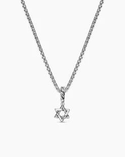 Micro Pavé Star of David Amulet Sterling Silver with Diamonds, 7.4mm