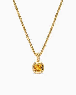 Mini Cushion Cut Amulet 18K Yellow Gold with Citrine, 5.5mm