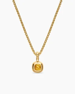 Mini Cushion Cut Amulet 18K Yellow Gold with Citrine, 5.5mm