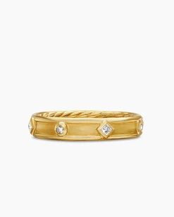 Modern Renaissance® Band Ring 18K Yellow Gold with Diamonds, 4mm