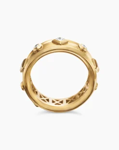 Modern Renaissance® Band Ring 18K Yellow Gold with Diamonds, 6.6mm
