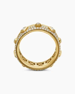 Modern Renaissance® Band Ring 18K Yellow Gold with Diamonds, 6.6mm