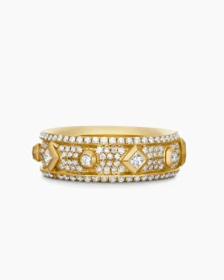 Modern Renaissance® Band Ring 18K Yellow Gold with Diamonds, 6.6mm