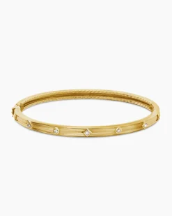 Modern Renaissance® Bangle Bracelet 18K Yellow Gold with Diamonds, 4.5mm