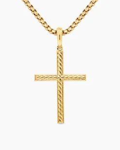 Modern Renaissance® Cross Pendant 18K Yellow Gold with Diamonds, 34mm